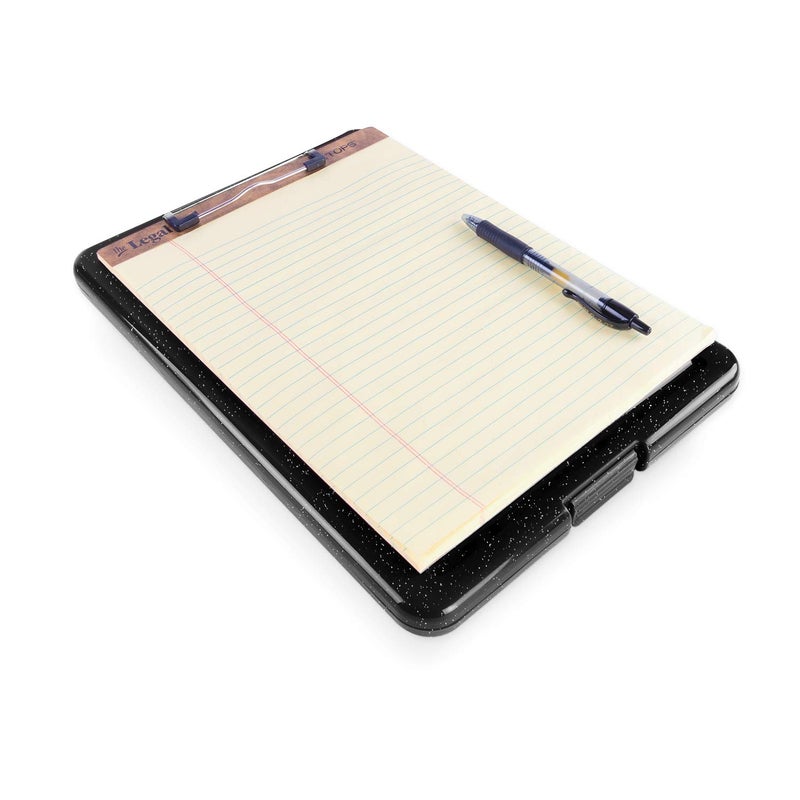 Super Z Outlet Clipboard with Storage Slim Folding for Nursing, Teachers, Coaches & Office, Plastic Heavy Duty with Pen Holder (9.5â€ x 13.5â€) (Black White Splatter) - Image 5